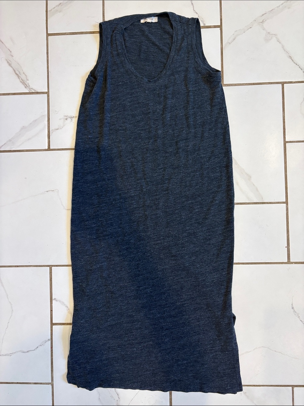 Women’s Madewell Jersey Tank Midi Dress, Heathered Navy - GUC, XS